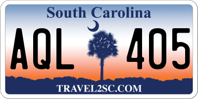 SC license plate AQL405