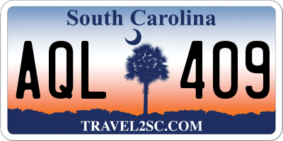 SC license plate AQL409