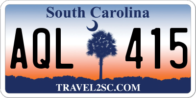 SC license plate AQL415