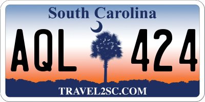 SC license plate AQL424