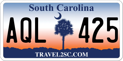 SC license plate AQL425