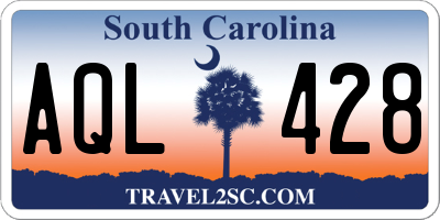 SC license plate AQL428