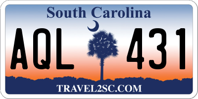 SC license plate AQL431