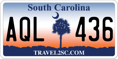 SC license plate AQL436