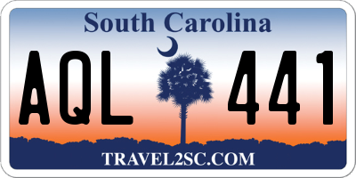 SC license plate AQL441