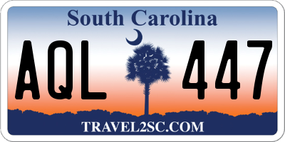 SC license plate AQL447