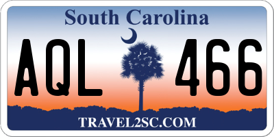 SC license plate AQL466