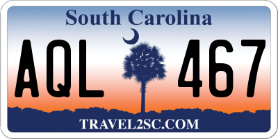 SC license plate AQL467