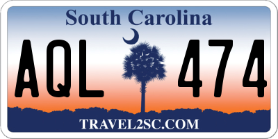 SC license plate AQL474