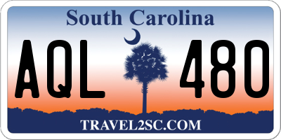 SC license plate AQL480