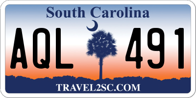 SC license plate AQL491
