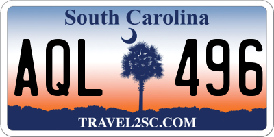 SC license plate AQL496