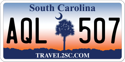 SC license plate AQL507