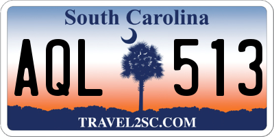 SC license plate AQL513