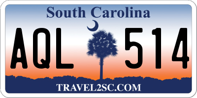 SC license plate AQL514