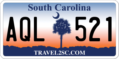 SC license plate AQL521