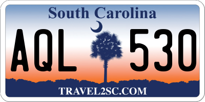 SC license plate AQL530