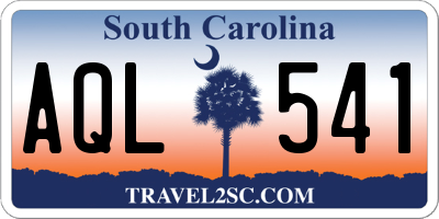 SC license plate AQL541