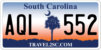 SC license plate AQL552