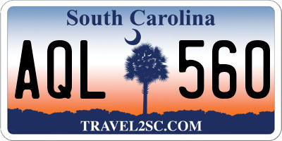 SC license plate AQL560