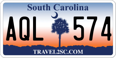 SC license plate AQL574