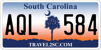 SC license plate AQL584