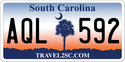 SC license plate AQL592