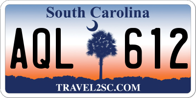 SC license plate AQL612