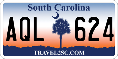 SC license plate AQL624