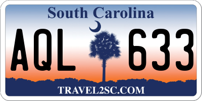 SC license plate AQL633