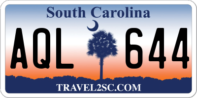 SC license plate AQL644