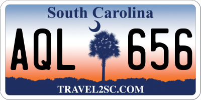 SC license plate AQL656