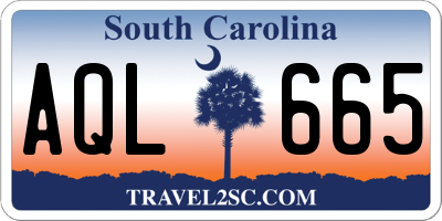 SC license plate AQL665
