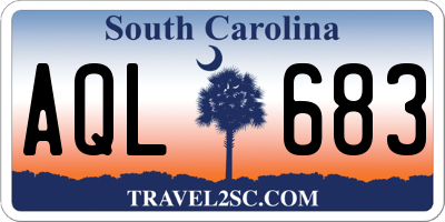 SC license plate AQL683