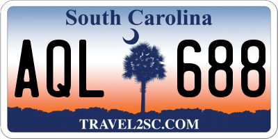 SC license plate AQL688