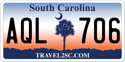 SC license plate AQL706