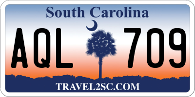 SC license plate AQL709