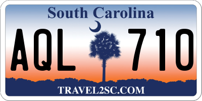 SC license plate AQL710