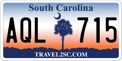 SC license plate AQL715