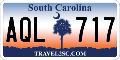SC license plate AQL717