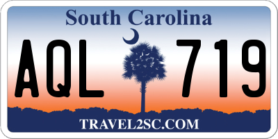 SC license plate AQL719