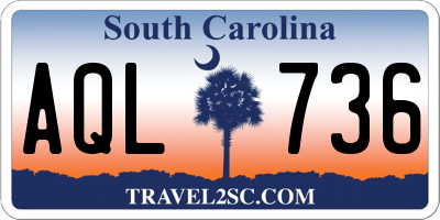SC license plate AQL736