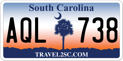 SC license plate AQL738