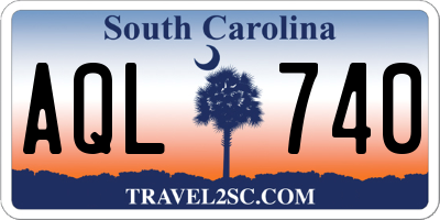 SC license plate AQL740