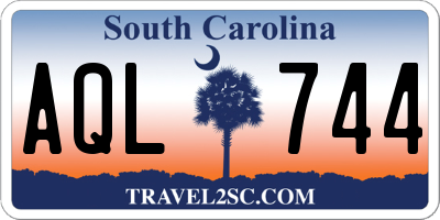 SC license plate AQL744