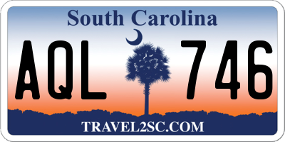 SC license plate AQL746