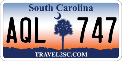 SC license plate AQL747