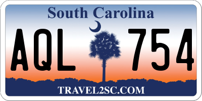 SC license plate AQL754