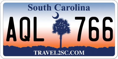 SC license plate AQL766