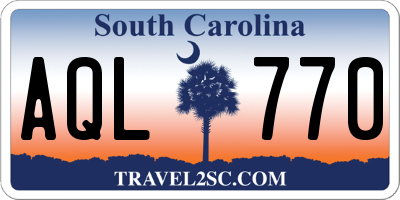 SC license plate AQL770